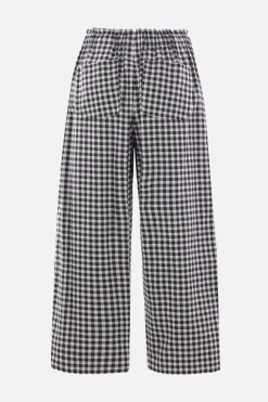 Pantaloni>TAO COMME DES GARÇONS pantalone cropped in cotone check Nero