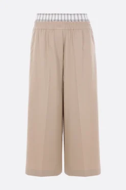 Pantaloni>LOEWE pantalone cropped in twill Neutro