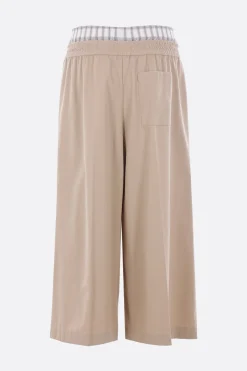 Pantaloni>LOEWE pantalone cropped in twill Neutro