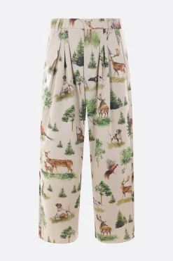Pantaloni>BLESS pantalone in canvas stampa Forest Animals Animalier