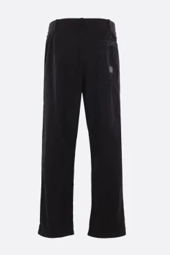 Pantaloni>STONE ISLAND pantalone in cotone patch logo Nero