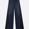 Pantaloni>SACAI pantalone in denim e cady con cintura Blu