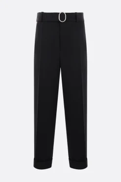 Pantaloni>JIL SANDER pantalone in gabardine con cintura Nero