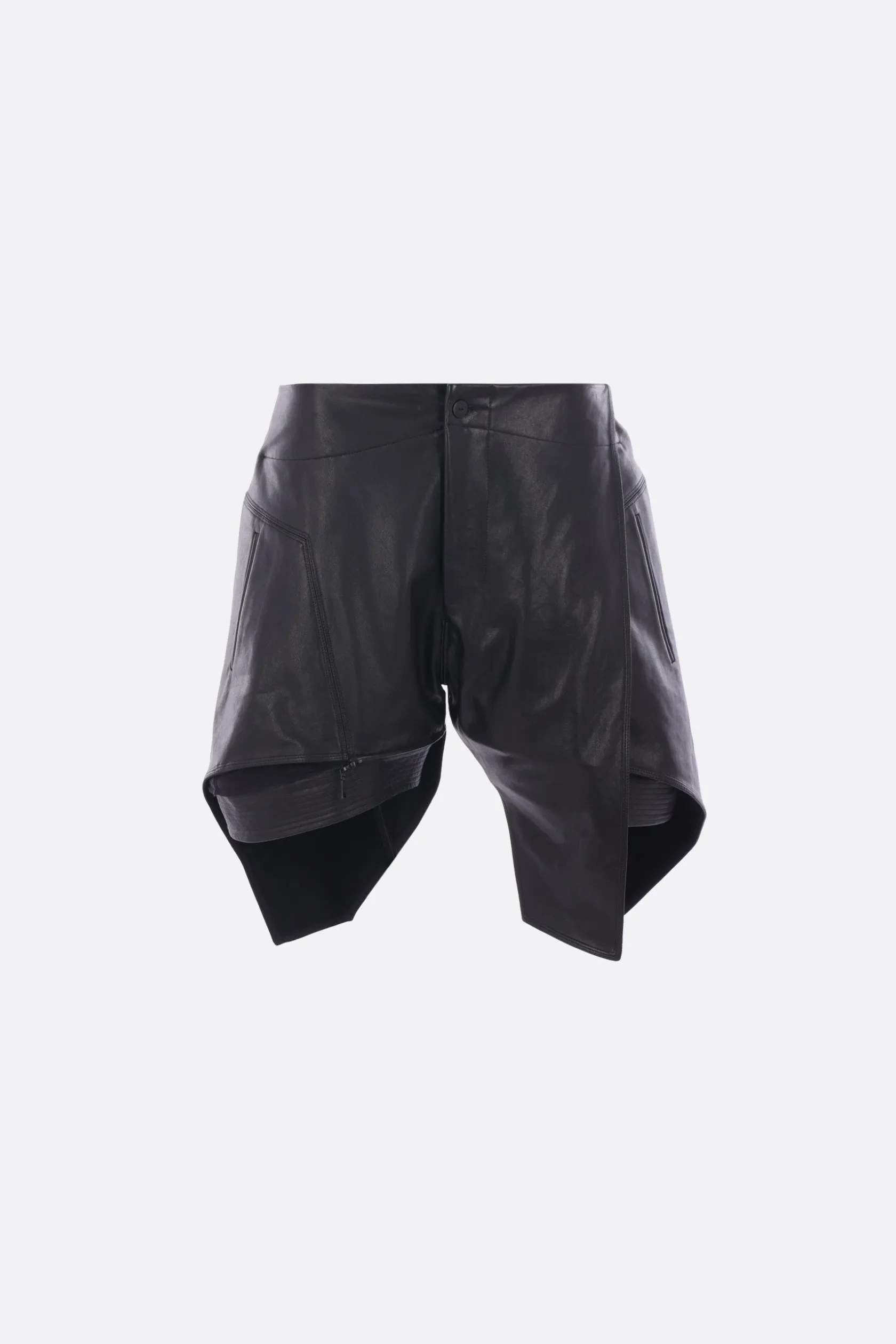 Pantaloni>YEHUAFAN pantalone in pelle e tela Nero