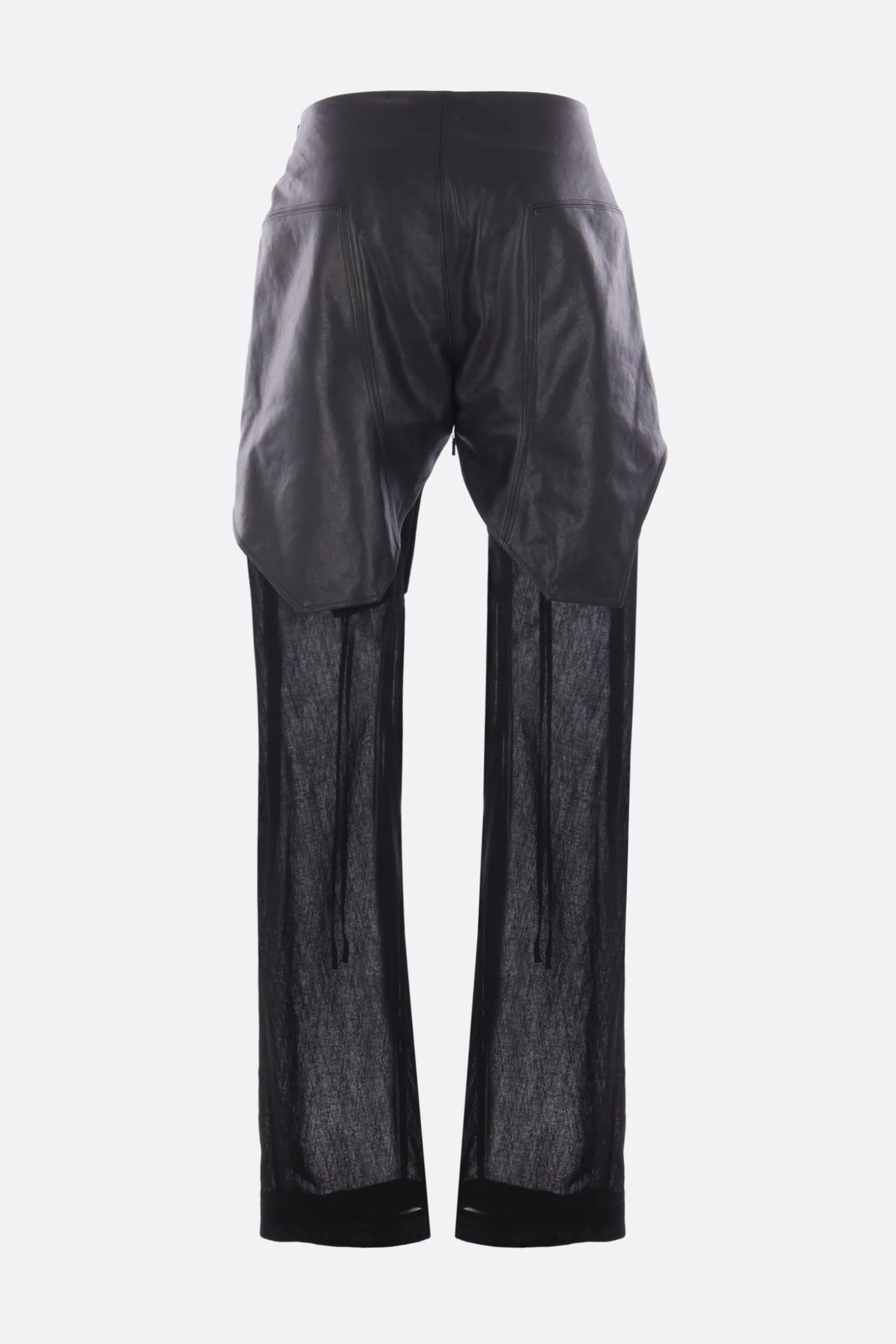Pantaloni>YEHUAFAN pantalone in pelle e tela Nero