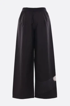 Pantaloni>MARIA CALDERARA pantalone in popeline stampa Manzoni '61 Nero