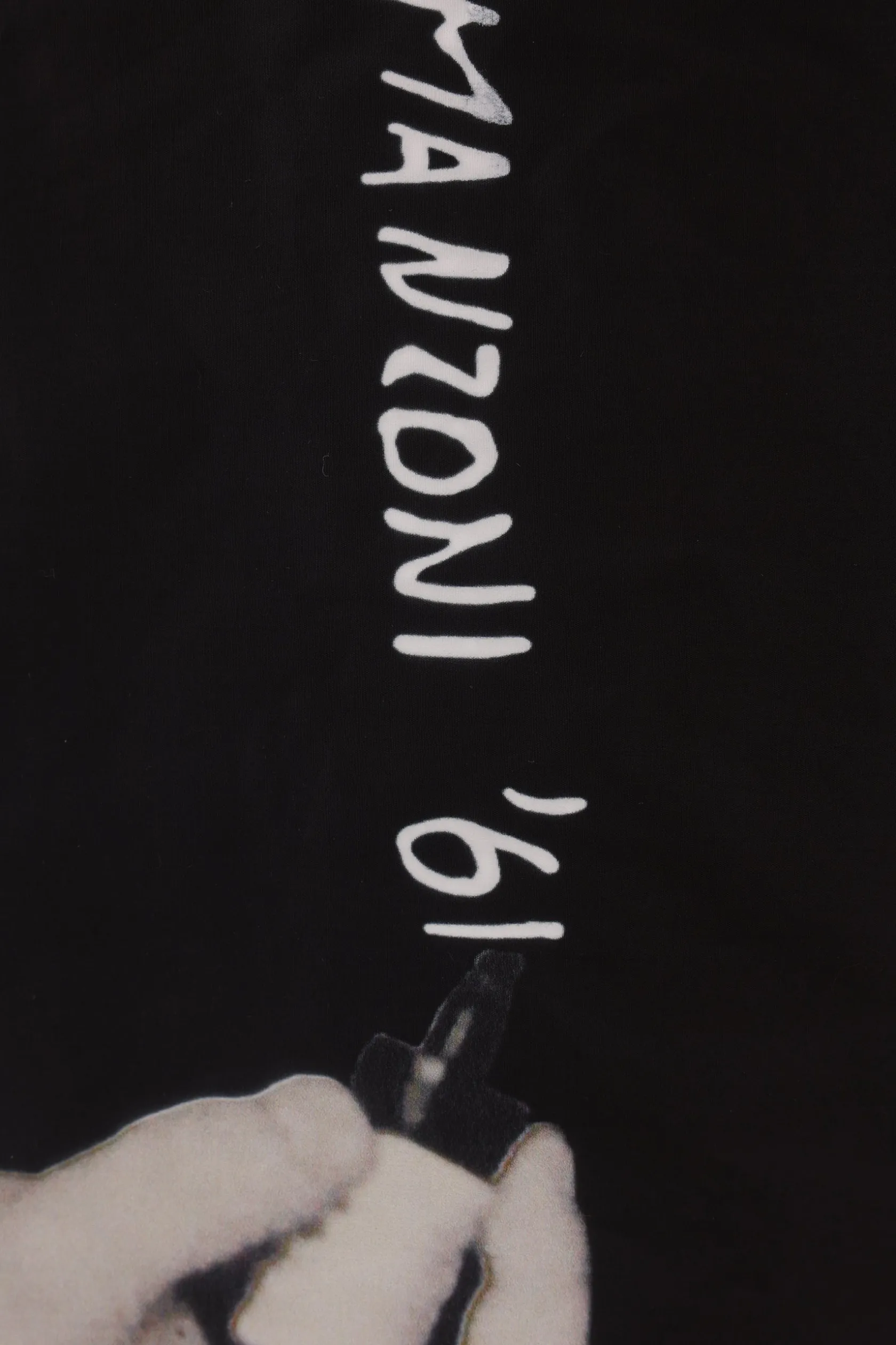Pantaloni>MARIA CALDERARA pantalone in popeline stampa Manzoni '61 Nero