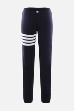 Pantaloni>THOM BROWNE pantalone jogging in jersey dettaglio 4-Bar Blu