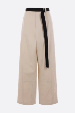 Pantaloni>PLAN C pantalone oversize in canvas con cintura Bianco