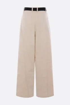 Pantaloni>PLAN C pantalone oversize in canvas con cintura Bianco