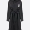 Capispalla>RAINS X 10 CORSO COMO parka A-line in nylon resinato con cintura Nero