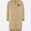 Capispalla>UNDERCOVER parka imbottito in canvas con patch Twin Peaks Neutro