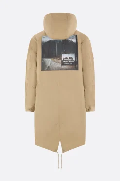 Capispalla>UNDERCOVER parka imbottito in canvas con patch Twin Peaks Neutro