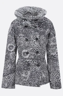 Capispalla>10 CORSO COMO piumino doppiopetto in nylon stampa grafica Nero