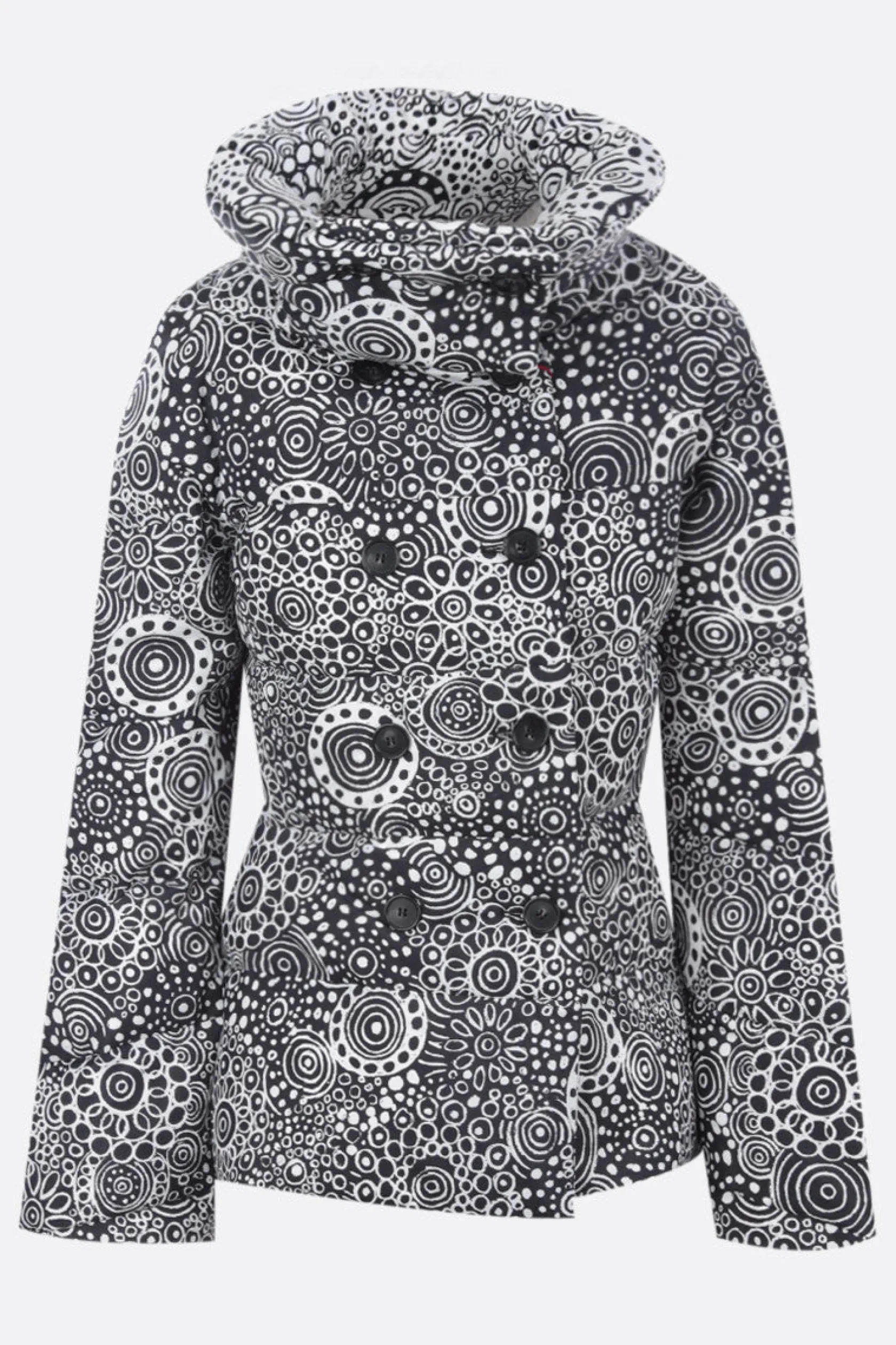 Capispalla>10 CORSO COMO piumino doppiopetto in nylon stampa grafica Nero