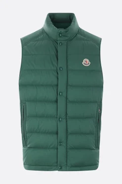 Capispalla>MONCLER piumino smanicato Barthe in nylon Verde