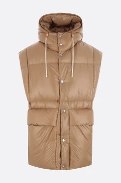 Capispalla>JIL SANDER piumino smanicato oversize in nylon riciclato Neutro