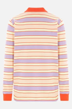 Topwear>JW ANDERSON polo a maniche lunghe in jersey a righe Rosa