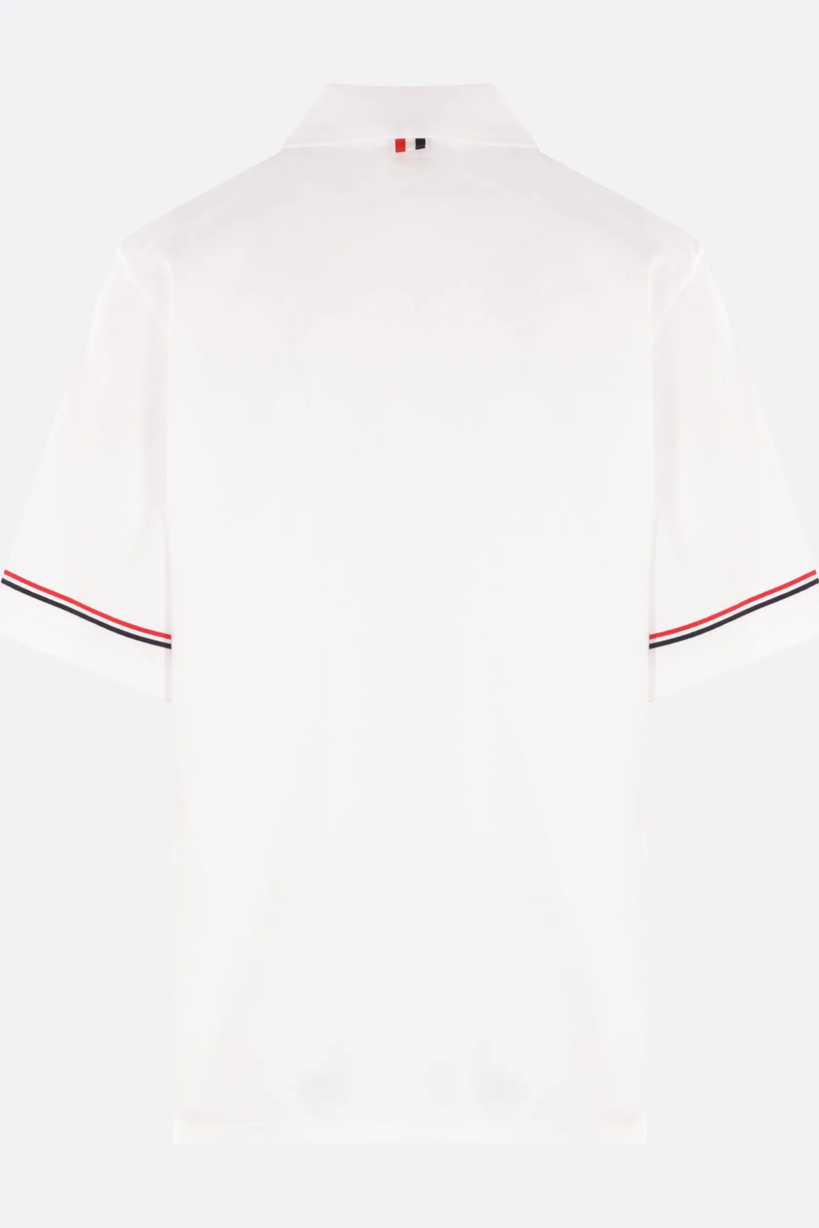 Topwear>THOM BROWNE polo in interlock Bianco