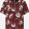 Topwear>SACAI polo in misto cotone stampa grafica Rosso