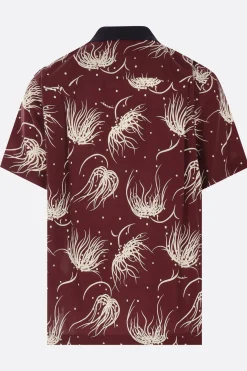 Topwear>SACAI polo in misto cotone stampa grafica Rosso