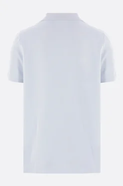 Topwear>MAISON KITSUNÉ polo in piquet patch Fox Head Blu