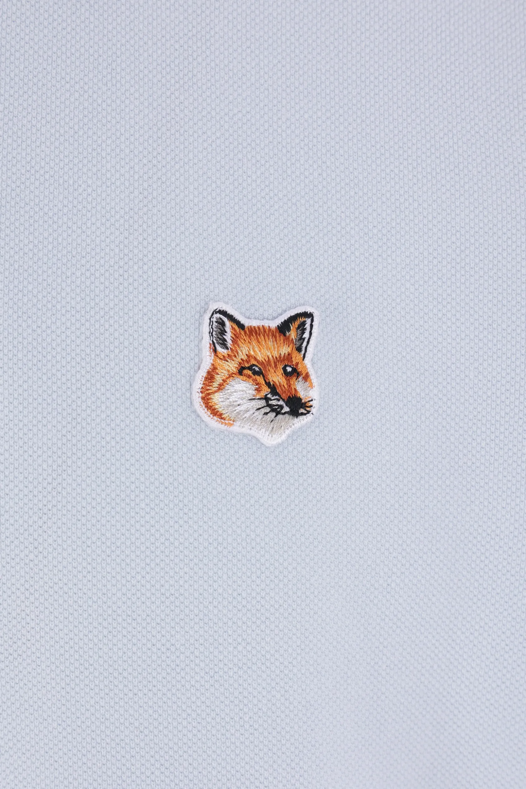 Topwear>MAISON KITSUNÉ polo in piquet patch Fox Head Blu
