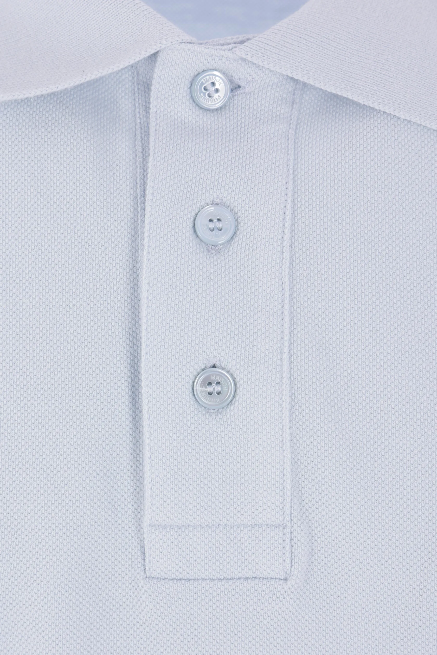 Topwear>MAISON KITSUNÉ polo in piquet patch Fox Head Blu