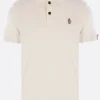 Topwear>MONCLER GRENOBLE polo in piquet patch logo Bianco