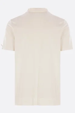 Topwear>MONCLER GRENOBLE polo in piquet patch logo Bianco