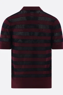 Topwear>DRIES VAN NOTEN polo Mercy in maglia traforata Viola