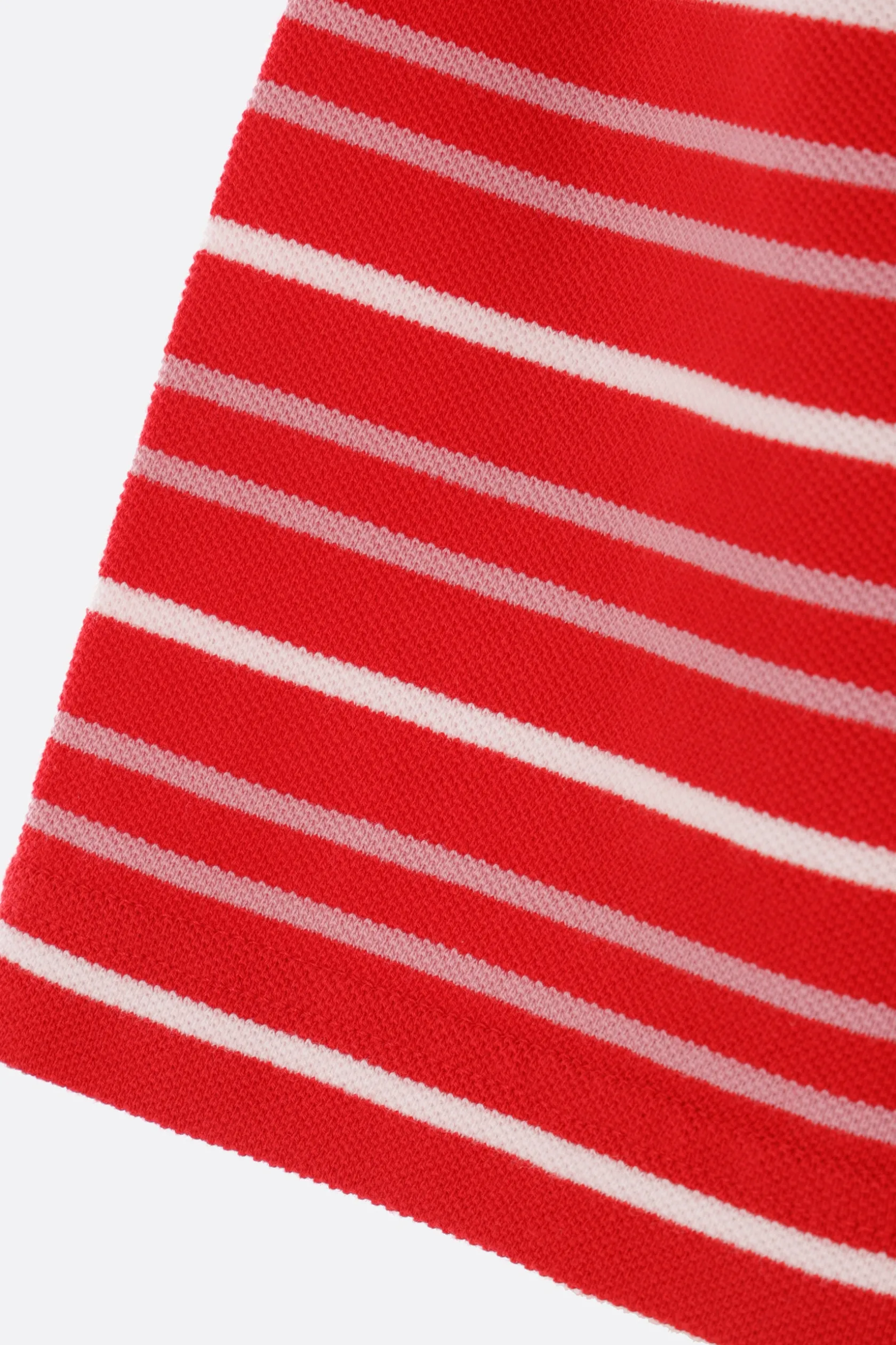 Topwear>MARTINE ROSE polo oversize in piquet a righe Rosso