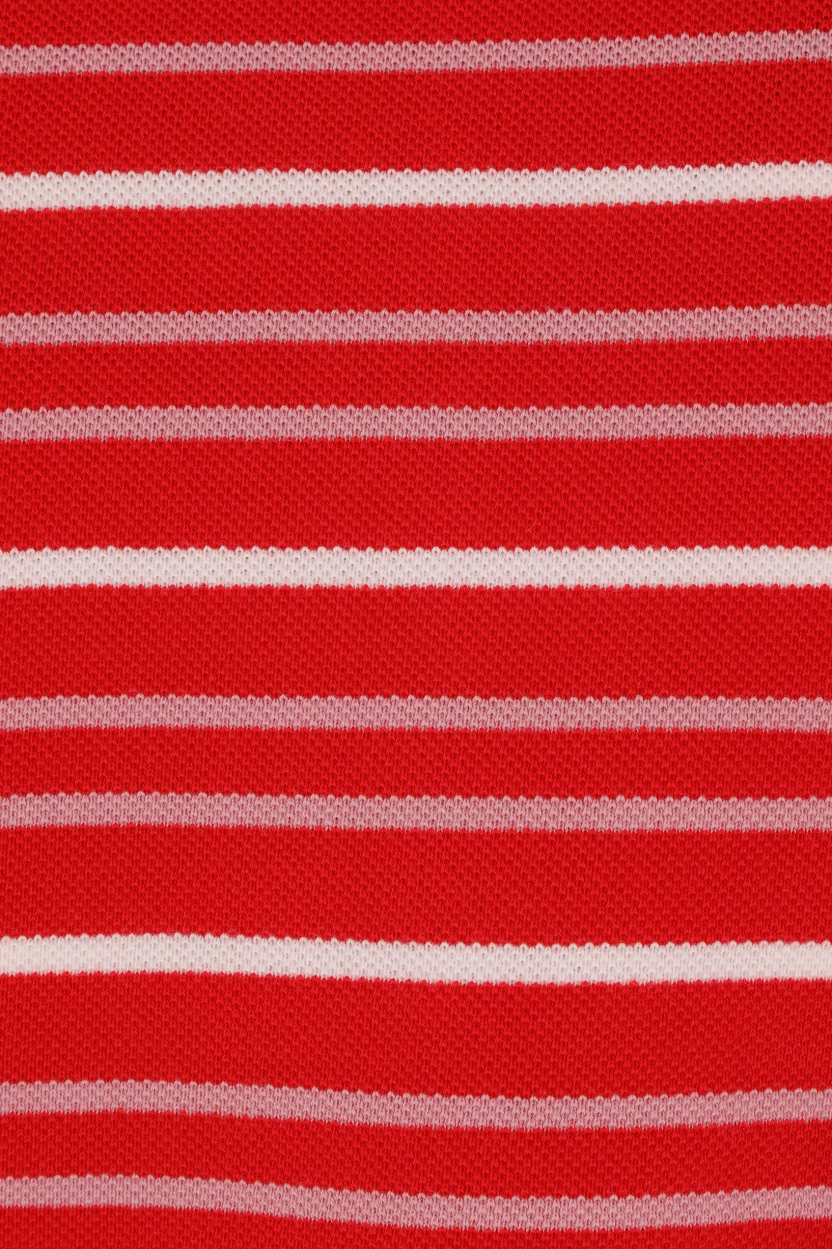 Topwear>MARTINE ROSE polo oversize in piquet a righe Rosso