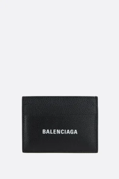 Piccola Pelletteria>BALENCIAGA porta carte Cash in pelle martellata Nero
