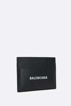Piccola Pelletteria>BALENCIAGA porta carte Cash in pelle martellata Nero