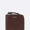 Piccola Pelletteria>JIL SANDER porta carte half-zip in pelle liscia Marrone