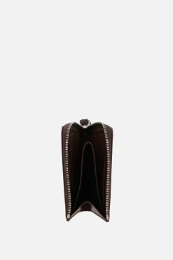 Piccola Pelletteria>JIL SANDER porta carte half-zip in pelle liscia Marrone