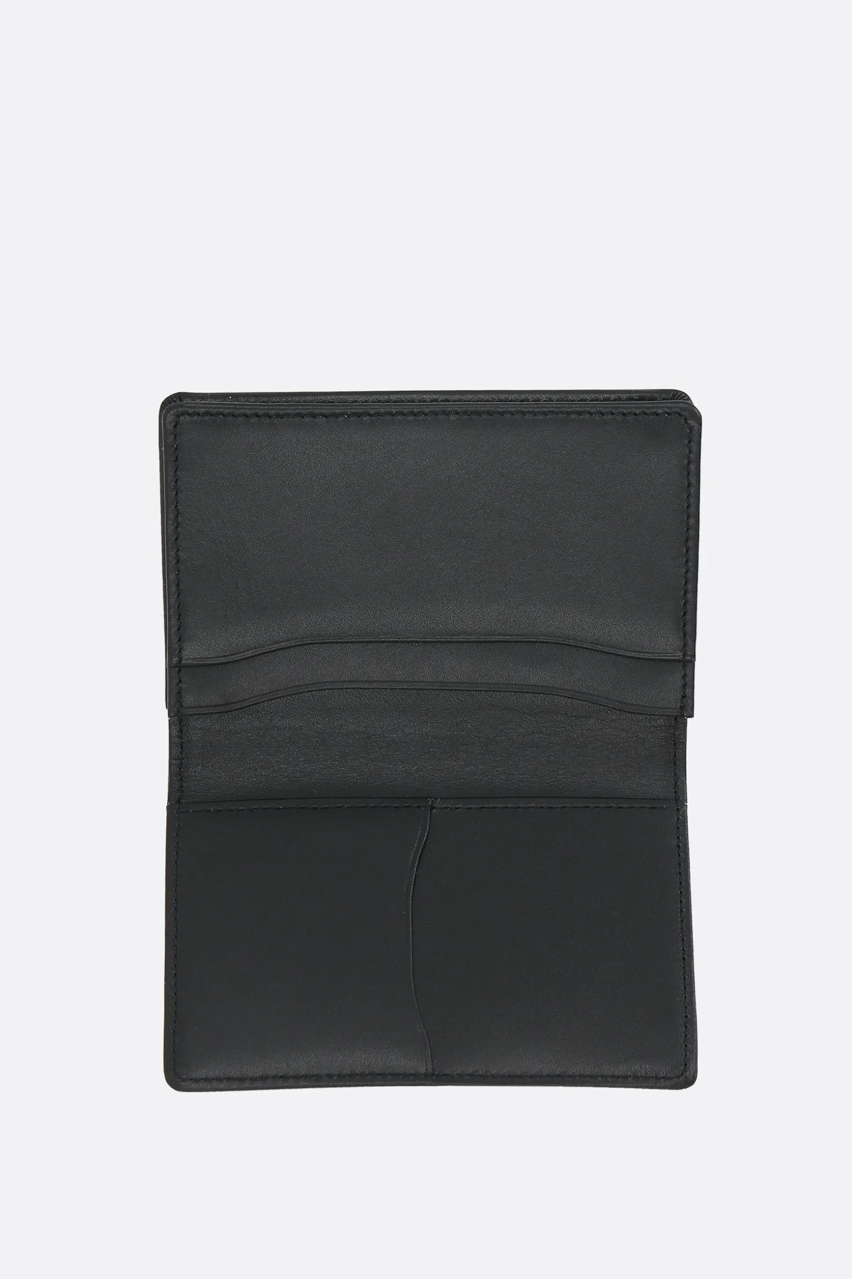 Piccola Pelletteria>DISCORD YOHJI YAMAMOTO porta carte in pelle liscia Nero