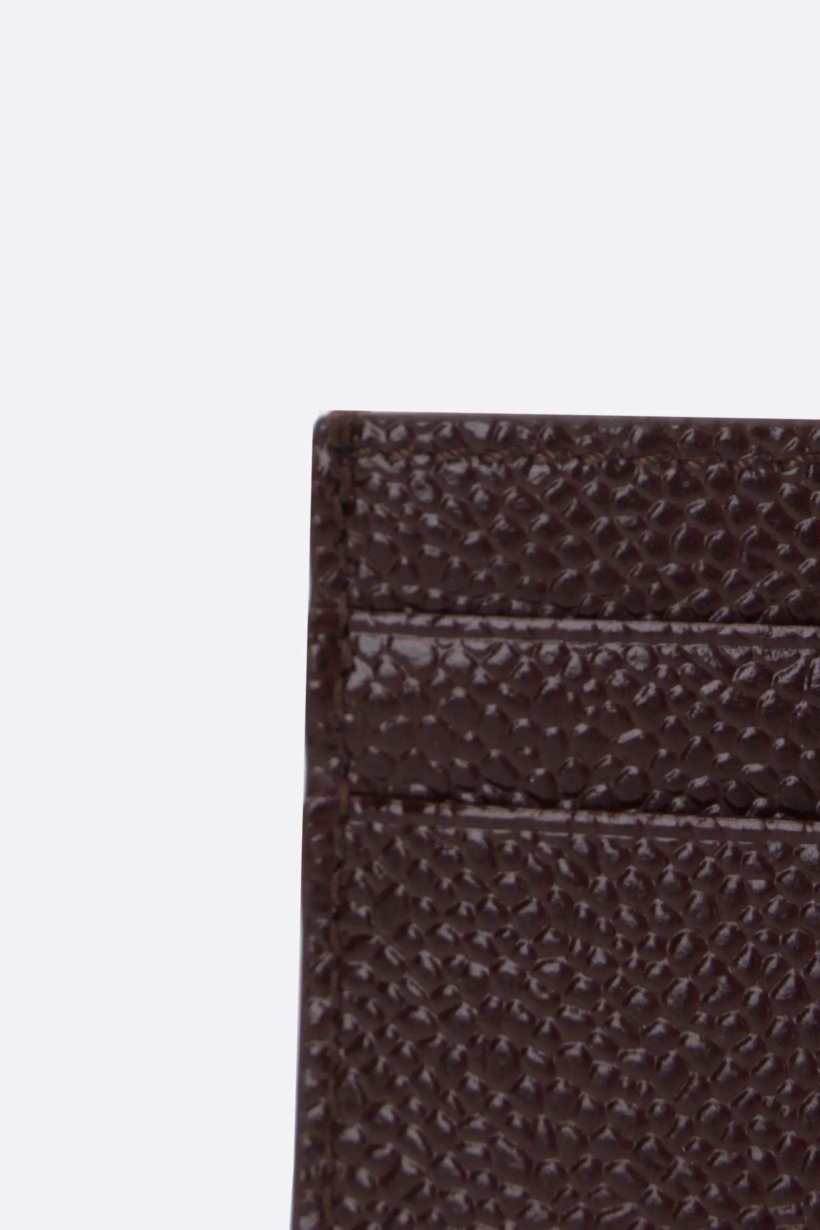 Piccola Pelletteria>THOM BROWNE porta carte in pelle pebble grain Rosso