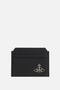 Piccola Pelletteria>VIVIENNE WESTWOOD porta carte in pelle saffiano Nero