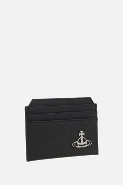 Piccola Pelletteria>VIVIENNE WESTWOOD porta carte in pelle saffiano Nero