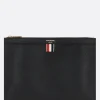 Borse A Mano>THOM BROWNE porta documenti small in pelle Pebble Grain Nero