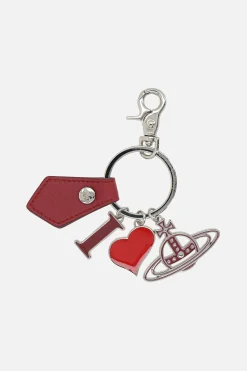 Piccola Pelletteria>VIVIENNE WESTWOOD portachiavi I Love Orb Rosso