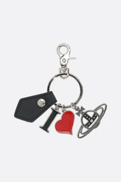 Piccola Pelletteria>VIVIENNE WESTWOOD portachiavi I Love Orb Nero