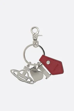 Piccola Pelletteria>VIVIENNE WESTWOOD portachiavi I Love Orb Rosso