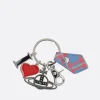 Piccola Pelletteria>VIVIENNE WESTWOOD portachiavi I Love Orb in ecopelle saffiano tartan Multicolor