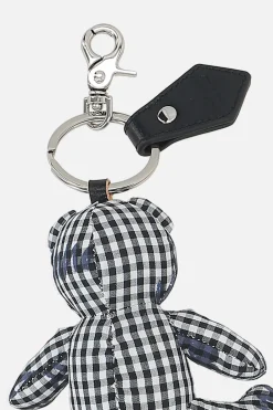Piccola Pelletteria>VIVIENNE WESTWOOD portachiavi Teddy Bear in tessuto Gingham Nero
