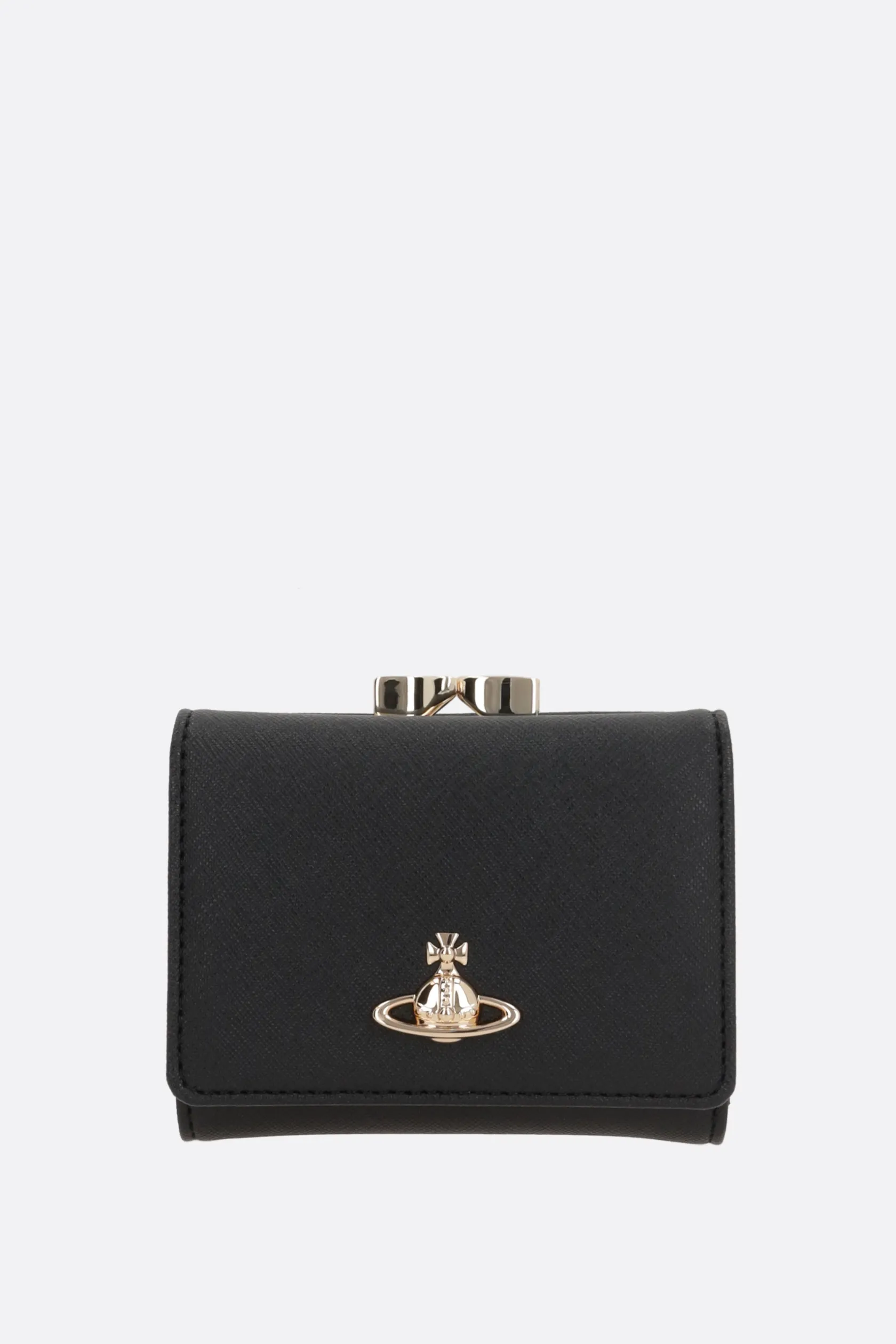 Portafogli>VIVIENNE WESTWOOD portafogli Frame small in ecopelle saffiano Nero
