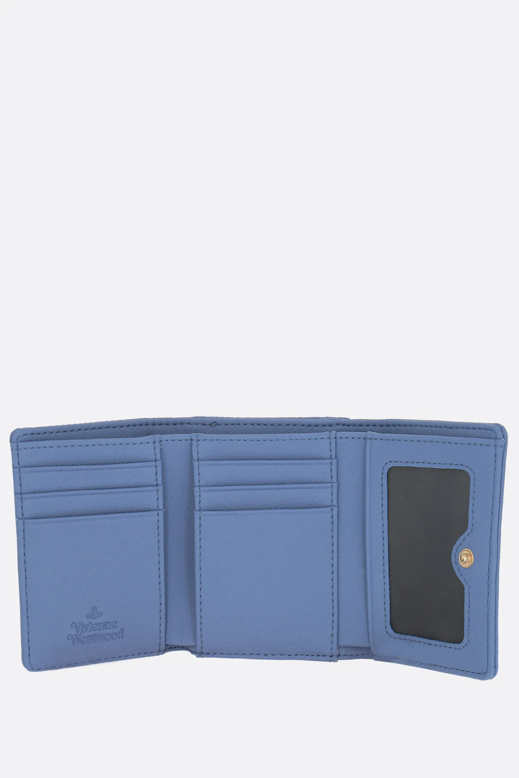 Portafogli>VIVIENNE WESTWOOD portafogli Frame small in ecopelle saffiano Blu