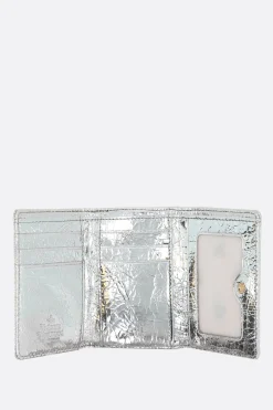 Portafogli>VIVIENNE WESTWOOD portafogli Frame small in pelle laminata crinkled Argento
